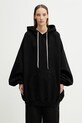 Rick Owens DRKSHDW Hun bluza z kapturem bawełniana damska czarny DS01F4232.FP