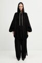 Rick Owens DRKSHDW Hun bluza z kapturem bawełniana damska DS01F4232.FP czarny