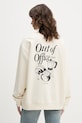 HUGO Blue bluza oversize damska bawełniana Classic Crew_B_3 beżowy 50560782