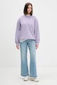HUGO Blue bluza oversize damska bawełniana Classic Crew_B_3 50560782 fioletowy SS26