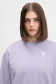 HUGO Blue bluza oversize damska bawełniana Classic Crew_B_3 fioletowy 50560782