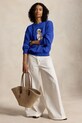 Oblačila Polo Ralph Lauren pulover ženski bombažen ISLAND FLC-KNT-SWEATSHIRT 211A12730001 modra