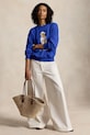 Oblačila Polo Ralph Lauren pulover ženski bombažen ISLAND FLC-KNT-SWEATSHIRT 211A12730001 modra
