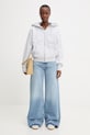 Anine Bing CASPER ZIP UP BING bluza rozpinana z kapturem bawełniana damska A.08.11999.GRM1 szary
