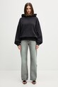 Anine Bing HARVEY SWEATSHIRT STENCIL - VINTAGE BLACK bluza z kapturem damska bawełniana A.08.12095.VTG3 czarny