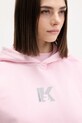 Karl Lagerfeld Jeans mikina s kapucí dámská bavlněná růžová B2W20037