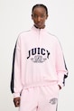 Juicy Couture μπλούζα γυναικεία με βαμβάκι CREST TRACK TOP ροζ JCSAS126401