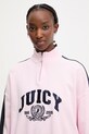 Juicy Couture μπλούζα γυναικεία με βαμβάκι CREST TRACK TOP ροζ JCSAS126401