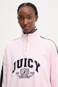 Juicy Couture μπλούζα γυναικεία με βαμβάκι CREST TRACK TOP ροζ JCSAS126401