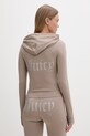 Odzież Juicy Couture bluza rozpinana damska z bawełną OOLA HOODIE JCWAS126306 brązowy