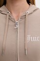 Juicy Couture bluza rozpinana damska z bawełną OOLA HOODIE JCWAS126306 brązowy