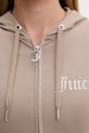 Juicy Couture bluza rozpinana damska z bawełną OOLA HOODIE JCWAS126306 brązowy