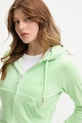 Juicy Couture dámska velúrová mikina s kapucňou MADISON COL OUT zelená JCWAS126326