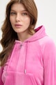 Juicy Couture bluza z kapturem damska welurowa MADISON COL OUT różowy JCWAS126326