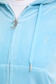 Juicy Couture bluza z kapturem damska welurowa MADISON COL OUT JCWAS126326 niebieski