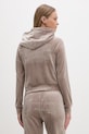Odzież Juicy Couture bluza z kapturem damska welurowa MADISON COL OUT JCWAS126326 brązowy