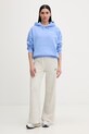 Rip Curl mikina s kapucňou dámska s bavlnou SURF PUFF HERITAGE 0A0WFL modrá SS26