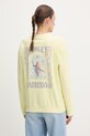 Odzież Hurley bluza damska bawełniana CREW NEREIDA ISLAND WFTEU00024 żółty