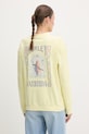 Odzież Hurley bluza damska bawełniana CREW NEREIDA ISLAND WFTEU00024 żółty
