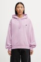 Carhartt WIP W' Hooded Nelson Sweat bluza oversize bawełniana damska fioletowy I032741.3IBGD