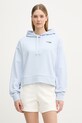 Lacoste bluza z kapturem damska z bawełną niebieski SF7607
