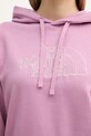 The North Face bluza z kapturem damska z bawełną Drew Peak Light NF0A8C1DMOJ1 fioletowy