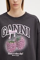 GANNI bluza bawełniana damska szary A1060076