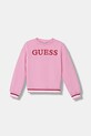 Guess bluza bawełniana dziecięca aplikacja różowy J6RQ01.KAD74.PPY2