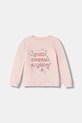 Guess bluza bawełniana dziecięca aplikacja różowy K6RQ03.KAD74.PPY2