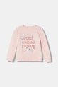 Guess bluza bawełniana dziecięca aplikacja różowy K6RQ03.KAD74.PPY2