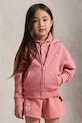 Polo Ralph Lauren bluza rozpinana z kapturem dziecięca bawełniana różowy 312A11856002