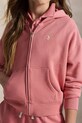 Polo Ralph Lauren bluza rozpinana z kapturem dziecięca bawełniana 313A11856001 różowy