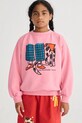Bobo Choses bluza bawełniana dziecięca Dog Friendship aplikacja różowy 126AC047