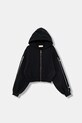 Elisabetta Franchi bluza bawełniana dziecięca z kapturem czarny EFFE167.0.FF002