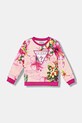 Guess bluza bawełniana dziecięca nadruk różowy K6GQ00.KA6R4.PPY2.M