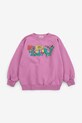 Bobo Choses bluza bawełniana dziecięca Color Herbalist relaxed sweatshirt 126AC161 fioletowy SS26