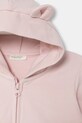 Dziewczynka United Colors of Benetton bluza rozpinana z kapturem dziecięca bawełniana z elastanem 35FNA501U.G.W.Stagional różowy