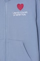 BIMBA United Colors of Benetton felpa con cerniera per bambini in cotone 3J70G504B.P.Stagionale blu