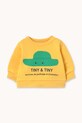 Tinycottons bluza bawełniana niemowlęca TINY HAT BABY SWEATSHIRT nadruk żółty SS26.152