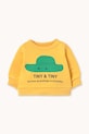 Tinycottons bluza bawełniana niemowlęca TINY HAT BABY SWEATSHIRT nadruk żółty SS26.152
