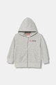 Βαμβακερή παιδική μπλούζα Diesel SDROPSHOODZ OVER SWEAT-SHIRT με κουκούλα γκρί J02484.KYAZ3