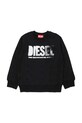 Dječja dukserisa s pamukom Diesel SIDER OVER SWEAT-SHIRT s kapuljačom crna J02619.0GEAD