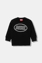 Παιδική βαμβακερή μπλούζα Diesel SCIRCLE OVER SWEAT-SHIRT χωρίς κουκούλα μαύρο J02611.0GEAD