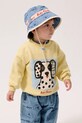 Bobo Choses bluza bawełniana niemowlęca Van Dog nadruk żółty 126AB033