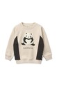 Liewood bluza bawełniana dziecięca Aude Placement Sweatshirt aplikacja beżowy LW20358.PPY2