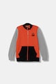 United Colors of Benetton bluza rozpinana z kapturem dziecięca bawełniana pomarańczowy 3J68C501B.G.Stagionale