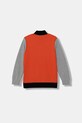 United Colors of Benetton bluza rozpinana z kapturem dziecięca bawełniana 3J68C501B.G.Stagionale pomarańczowy SS26