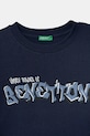 Αγορίστικα United Colors of Benetton μπλούζα παιδική βαμβακερή 3J68C10S1.G.Stagionale σκούρο μπλε