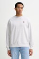 Βαμβακερή μπλούζα Tommy Jeans χωρίς κουκούλα γκρί DN0DN00054