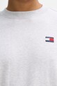 Βαμβακερή μπλούζα Tommy Jeans DN0DN00054 γκρί